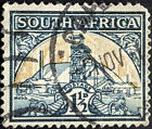 Stamp South Africa 1 1/2D Goldmine Small (English) Used