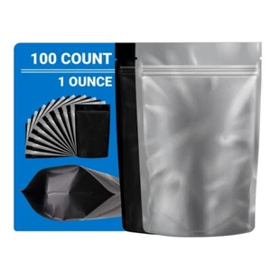 Loud Lock Mylar Bags 100 Count - 1 Ounce Black/Clear Zip Seal Bags - Bild 1 von 9