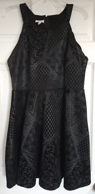 Vestido Acampanado Y2K Whimsigoth Witchy Negro XL Terciopelo Burnout Floral/Patrón Geo Foto 1 de 4