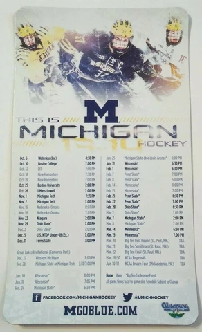 2013-14 Michigan Wolverines Hockey Magnet Schedule Cover