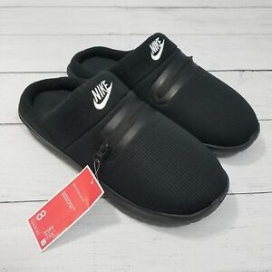 Nike Burrow Zip Pocket Slippers Men's sz 8 - Black/Black DJ3130-002