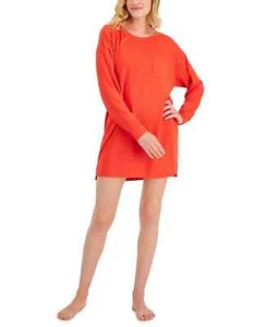 Jenni Para Mujer Talla XXL Tejido Suave Cuello Redondo Mangas Largas Camisa para Dormir con Bolsillo Rojo - Imagen 1 de 6