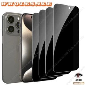For iPhone 16 15 14 12 11 X Privacy Anti Spy Tempered Glass Screen Protector Lot - Picture 1 of 28