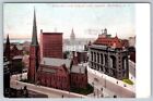 Birds Eye View From Ellicott Square, Buffalo New York, 1906 Postcard, CDS Cancel