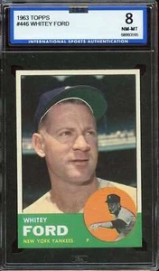 1963 TOPPS #446 WHITEY FORD ISA 8 YANKEES HOF  - Picture 1 of 1