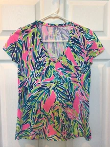GUC LILLY PULITZER PALM READER GR XS BASIC V-AUSSCHNITT TOP - Bild 1 von 5