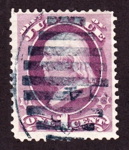 US O25 1c Justice Department Used w/ Indigo Eclipse Fancy Cancel VF - Picture 1 of 1