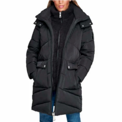 Calvin Klein Womens Puffer Jacket Coat With Detachable Hood (Black, Large) NWT - Image 1 of 4