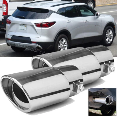 2XExhaust Pipe Tips For Chevrolet Blazer Stainless Steel Tail Muffler 1.5"to2.1" - Imagem 1 de 4