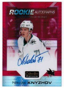 20/21 2020 O-PEE-CHEE OPC PLATINUM NIKOLAI KNYZHOV R-NK ROOKIE AUTO RED PRISM 50