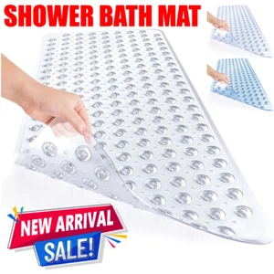 Non Slip Bath Mat Bathtub Strong Suction Anti Mold Extra Large Rubber Shower Mat - Picture 1 of 37