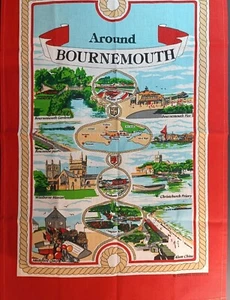 Vtg Around Bournemouth Souvenir Tea Towel Sundance Designs UK - Picture 1 of 6