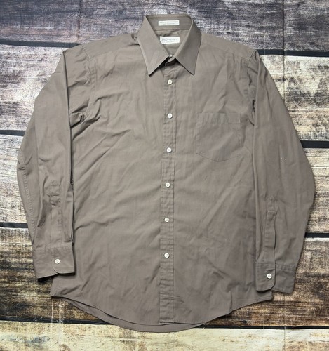 SAINT LAURENT (YSL) Camicia elegante vintage Yves Saint Laurent uomo 15 5 32 33 marrone medio con bottoni