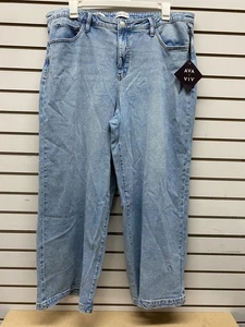 Ava And Viv Wide Leg 20R Stretch Jeans High Rise Relaxed Fit Neu Mit Etikett - Bild 1 von 4