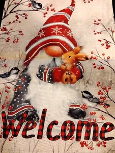 BIENVENIDO. NAVIDAD Bandera Jardín Nieve 18"x12.5", Impresa 2 Lados. 14 - Imagen 1 de 5