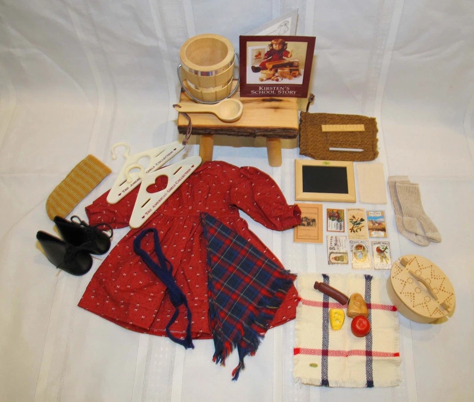 AMERICAN GIRL Kirsten Escuela Historia Conjunto Banco Cubo Bolsa Suministros Almuerzo Más Foto 1 de 1