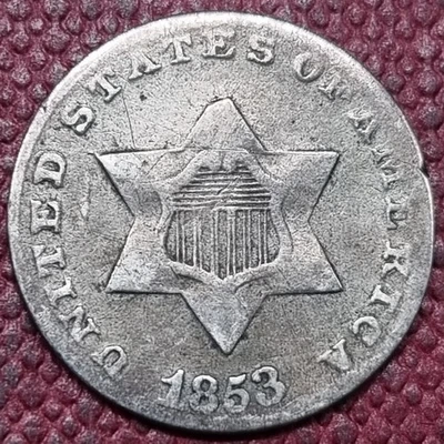 1853 Three Cent Piece 3c Silver Trime Better Grade #96634 - Image 1 of 2