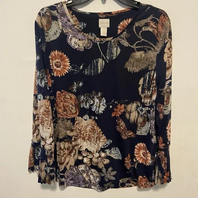Blusa para mujer Chicos talla grande floral plisada mangas boho colorida Foto 1 de 4