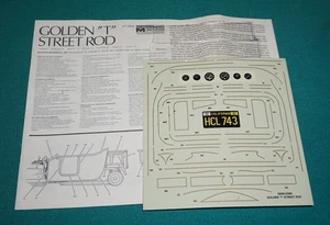 Golden T Street Rod Monogram 1/8 #2609 Decals & Instructions. - Picture 1 of 1