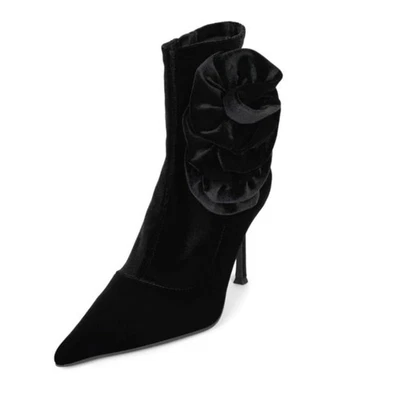 Новые без ценников черные измельченные бархатные сапоги Jeffrey Campbell Florette — размер 8,5 - Изображение 1 из 4