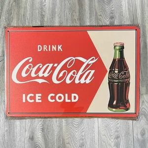 Getränk Coca-Cola eiskalt 8 x 12 Neuheit Blechschild eingeschweißt Neu! - Bild 1 von 2