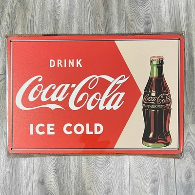 Drink Coca-Cola Ice Cold 8 x 12 Novelty Metal Sign Shrink-wrapped New! - Image 1 of 2