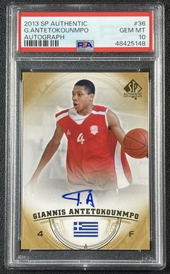 POP 19 GIANNIS ANTETOKOUNMPO PSA 10 2013-14 SP AUTHENTIC #36 ROOKIE AUTO RC GEM - Image 1 of 2