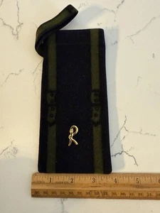 ROBERTA DI CAMERINO Vintage Velour Cosmetic/glasses Pouch Bag Navy/green - Picture 1 of 3