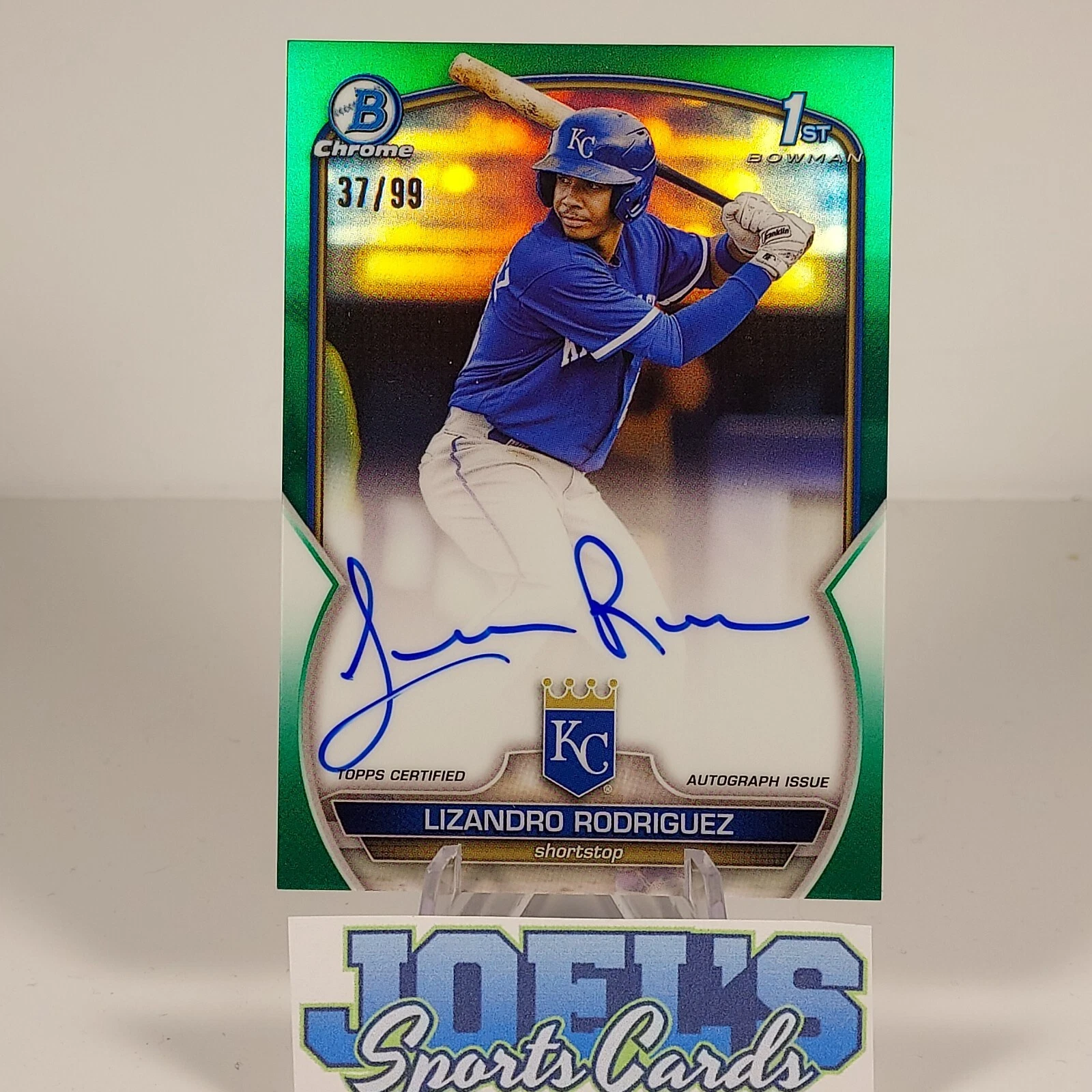 2023 Bowman Chrome 1st Lizandro Rodriguez Green Refractor SP Auto /99 🔥 Royals