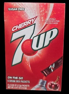 Cherry 7up Singles Water Drink Mix Sugar Free 6ct/box, (3 Boxes) Cherry - Picture 1 of 1