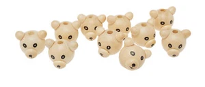 VBS Cabezas de Madera Cuentas "Osos" 10 Piezas Manualidades DIY Tejer Teddy 2,5cm - Imagen 1 de 1