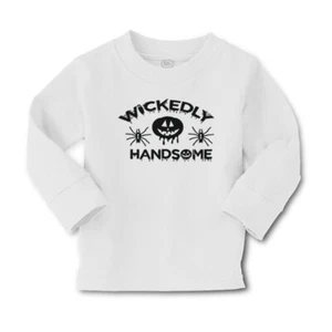 Kids Long Sleeve T Shirt Halloween Wicked Handsome Cotton Girls & Boys Clothes - Picture 1 of 12