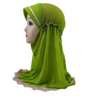 Kids Girls One Piece Amira Instant Scarf Muslim Headscarf Turban Hijab Wrap 2-6Y - Image 1 of 4