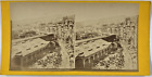 Italie, Genova, Promenade De La Marine Et Castelletto Vintage Stereo Card, T