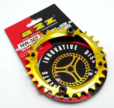 Anillo de cadena de bicicleta de montaña estrecho A2Z 1x10/11s 30T 104 BCD dorado NW-30T-6-A12 Foto 1 de 4