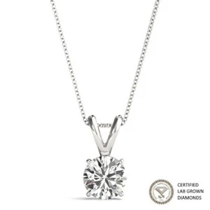 2.00 Carat Certified Genuine Lab Grown Diamond Pendant in 14k Gold - Picture 1 of 2