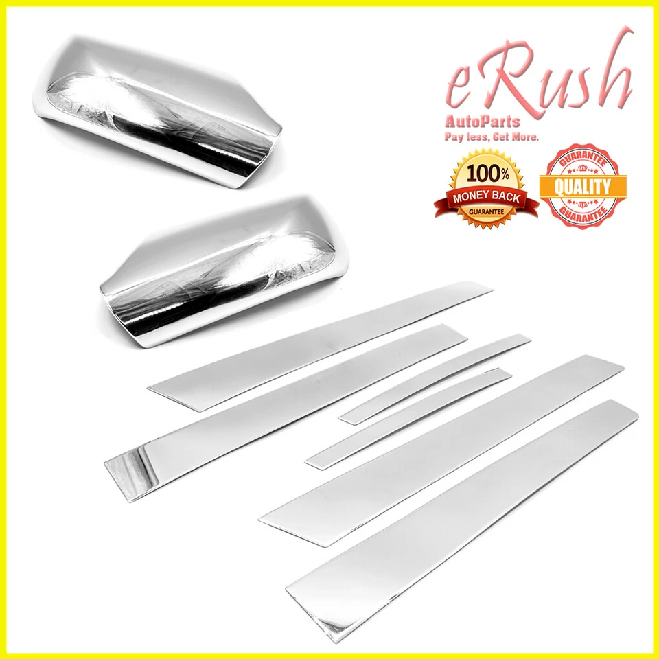 适用于 2007 - 2012 年日产 Altima 铬门柱 + 镜盖组合套件 10 11 — 第 1/1 张图片