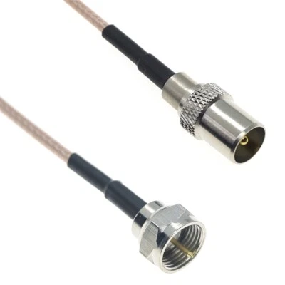 RG179 F male to IEC DVB-T TV PAL male Connector 75ohm Video RF Coaxial Cable - Image 1 of 3