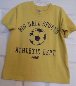 Boy's Yellow Gildan Short Sleeve Shirt Big Ball Sports Athletic Dept. Soccer  - Picture 1 of 4