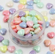 100pcs Candy colors Heart-shaped Acrylic Beads baby Jewelry Makeing Accessories
