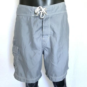 American Eagle Herren Badeshorts Größe Medium 32 silbergrau AEO Strandhose - Bild 1 von 8