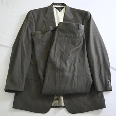 Traje De Colección Tommy Hilfiger Hecho en EE. UU. 44L 36x30 Marrón Ventana 100% Lana Para Hombre Foto 1 de 4