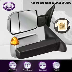 Power Heated Turn Signal Chrome Towing Mirror For 03-09 Dodge Ram 5.7L 6.7L Pair - Imagen 1 de 12
