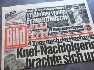 BILDzeitung 12.10.1983 octubre 12.10.1983 regalo 35. 36. 37. 38 Cumpleaños - Imagen 1 de 2