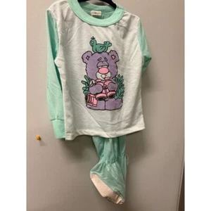 Toddler Time Kids 4T pink bright bear pajamas jammies pjs - Picture 1 of 9