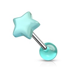 Tongue Piercing Rod Stainless Steel Surgical 10685.22oz 0 5/8in Fluorescent,