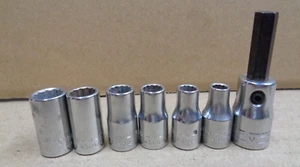 CRAFTSMAN Tools USA ~ 1/4" Drive 12pt Sockets 43608 3/16 - 43604 11/32 +Hex Bit - Picture 1 of 5