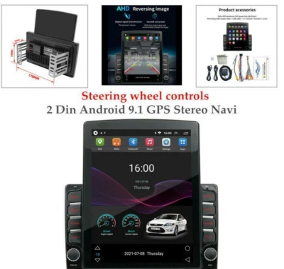 Reproductor 2Din Android 9.1 GPS 9.7" Radio Coche Estéreo Navegación MP5 WiFi Para Apple/Android Foto 1 de 4
