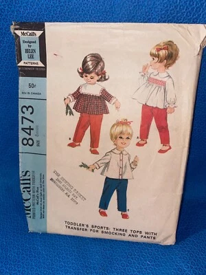 McCalls Sewing Pattern Girls Top and Pants Size 6 Months Cut 8473 - Image 1 of 4