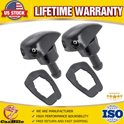 2 Universal Dual Holes Windshield Washer Nozzle Wiper Water Spray Jet Adjustable - Image 1 of 4